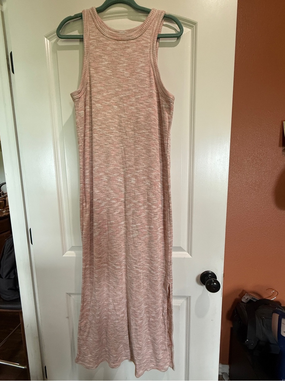 Old Navy Pink Heather Racerback Maxi Dress
